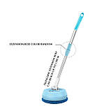 Електрична швабра з обертанням бездротова акумум'яторна швабра з круговою насадкою для миття підлоги, вікон, фото 7