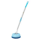 Електрична швабра з обертанням бездротова акумум'яторна швабра з круговою насадкою для миття підлоги, вікон, фото 8