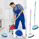 Електрична швабра з обертанням бездротова акумум'яторна швабра з круговою насадкою для миття підлоги, вікон, фото 2