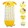 Дитячий спальний мішок на блискавці 3 в 1 вбудована подушка 130 см цуценя жовте Baby sleeping bag Size S, фото 3