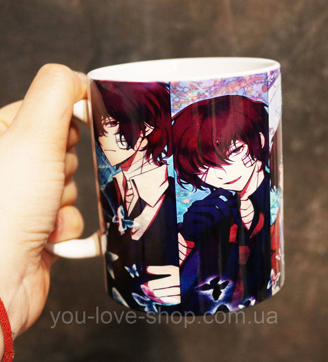 Чашка Bungo Stray Dogs "Детектив Дазай Осаму" гуртка Проза бродячих псів