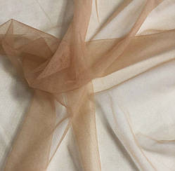 Сітка бежева засмага  illusion тонка еластична 160 см.