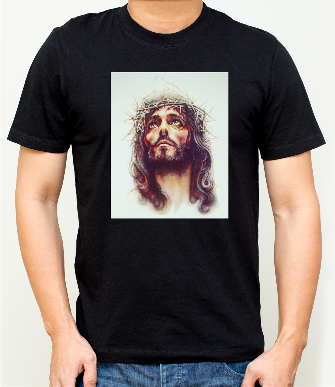 Релігійні футболки з християнським принтом Ісус, християнські бавовняні х/б розмір S, фото 1