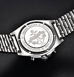 Водонепроникний чоловічий кварцовий годинник з хронографом Pagani Design PD-1705-1 Silver-Black Steel, фото 3