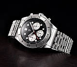 Водонепроникний чоловічий кварцовий годинник з хронографом Pagani Design PD-1705-1 Silver-Black Steel, фото 4