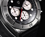 Водонепроникний чоловічий кварцовий годинник з хронографом Pagani Design PD-1705-1 Silver-Black Steel, фото 8