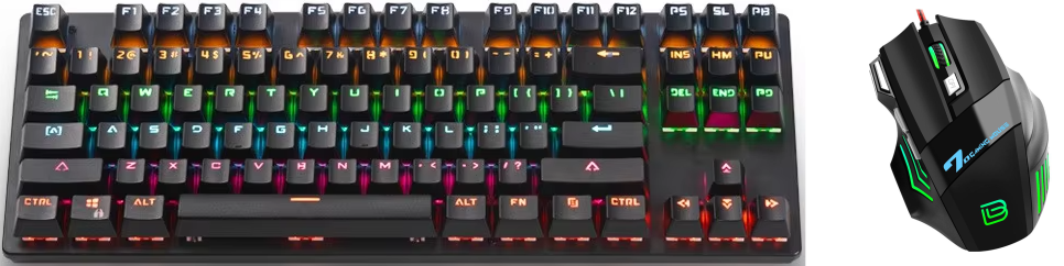 Ігровий комплект клавіатура + миша провідна TRY GMK Set 2-in-1 Black чорний