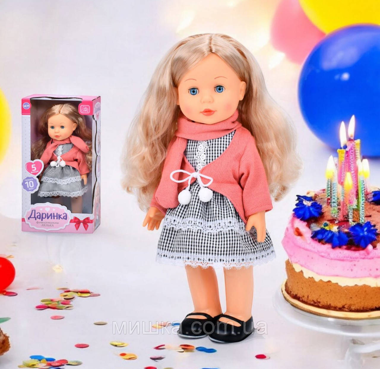 Лялька-пупс Даринка М 5905 інтерактивна, 41 см, ходить, співає пісеньку ( укр. мова ), реагує на звук, фото 1
