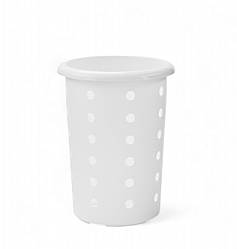 Підставка для столових приладів пластикова кругла біла 13х11 см