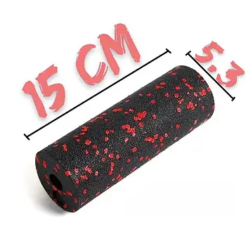 Масажний ролик (роллер) міні гладкий PowerPlay PP-4346 Mini EPP Foam Roller Чорно/Червоний (15x5,3см.)