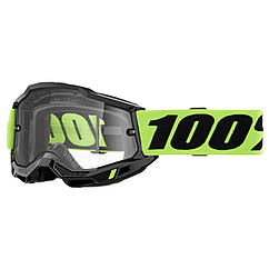 Окуляри 100% Accuri 2 Enduro, неонові жовті, прозора подвійна лінза