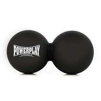 Масажний силіконовий подвійний м'яч PowerPlay PP-4355 Silicone Lacrosse Peanut Ball (6.3*12.6см.) Чорний