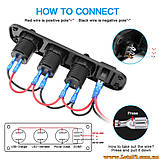 Авто панель приладів тумблер прикурювач USB розетка в авто прикурювач для машини вольтметр автомобільний, фото 5