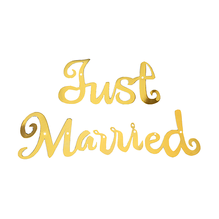 Гірлянда паперова Весільна Just Married | Золото, фото 1