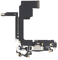 Шлейф iPhone 15 Pro з роз'ємом зарядки з мікрофонами чорний Black Titanium оригінал