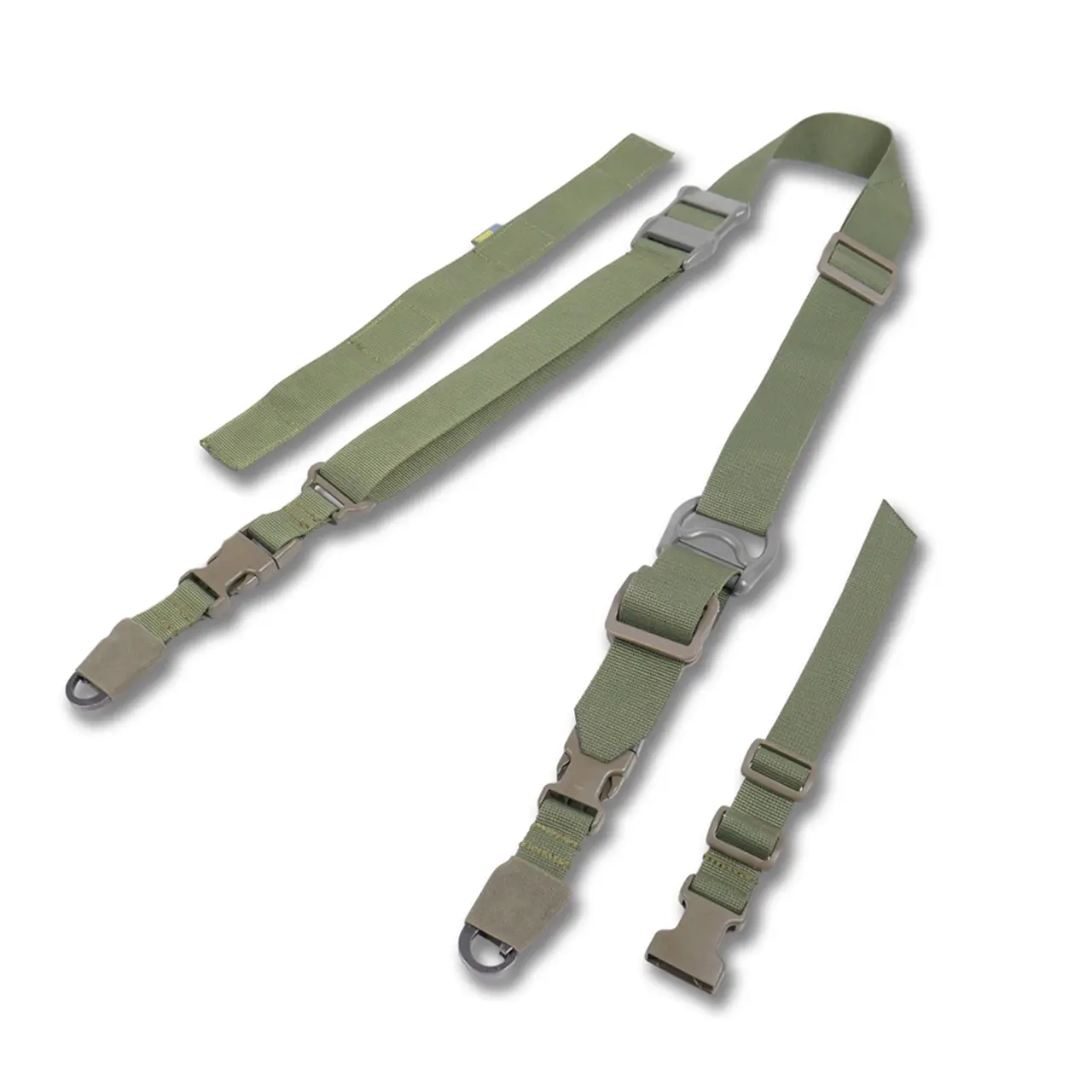 2-точковий Ремінь олива Kiborg Gun Sling G-2 + 2 металевих карабіна | З пряжкою швидкого регулювання Triple-X Olive