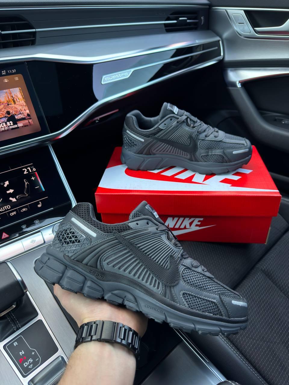 Чоловічі кросівки шкіряні сітка Nike Vomero 5 New Dark Grey, кеди чоловічі Найк сірі шкіра сітка. Чоловіче взуття