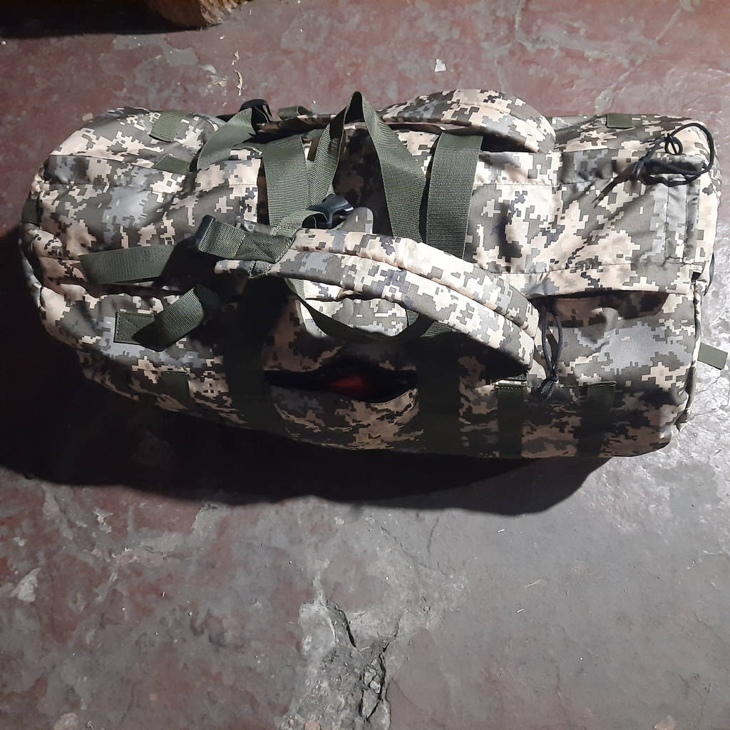 Баул рюкзак ЗСУ армійський, сумка військова тактична піксель та олива 120 літрів. Власне виробництво - фото покупців 2