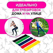 Еспандер петля вправи Fit Simplify 5 шт, Спортивні гумки еспандер, Еспандери YR-185 трубчасті розтягування, фото 3