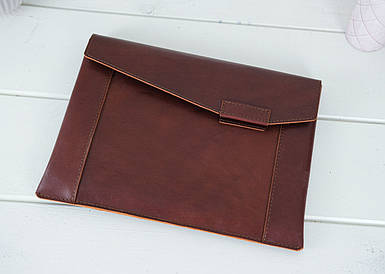 Чохол для MacBook Дизайн №20 з натуральної шкіри колір Вишня