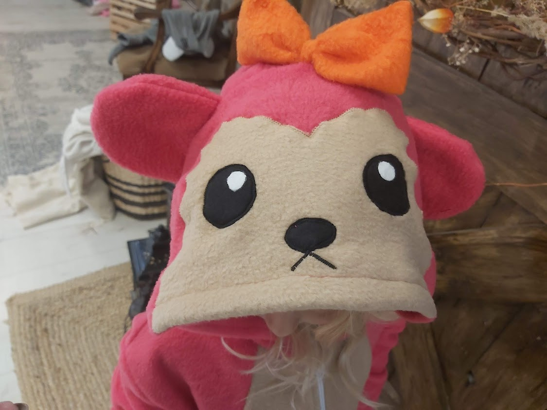 Кігурумі Мавпа костюм з флісу рожева (розміри на зріст від 155 до 180 см), фото 1