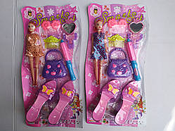 Набір для дівчаток з туфлями, лялька, плойка, дзеркало, шпильки, сумка, туфлі