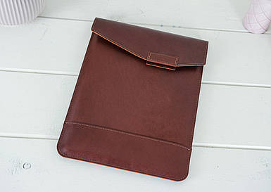 Чохол для MacBook Дизайн №21 з натуральної шкіри колір Вишня