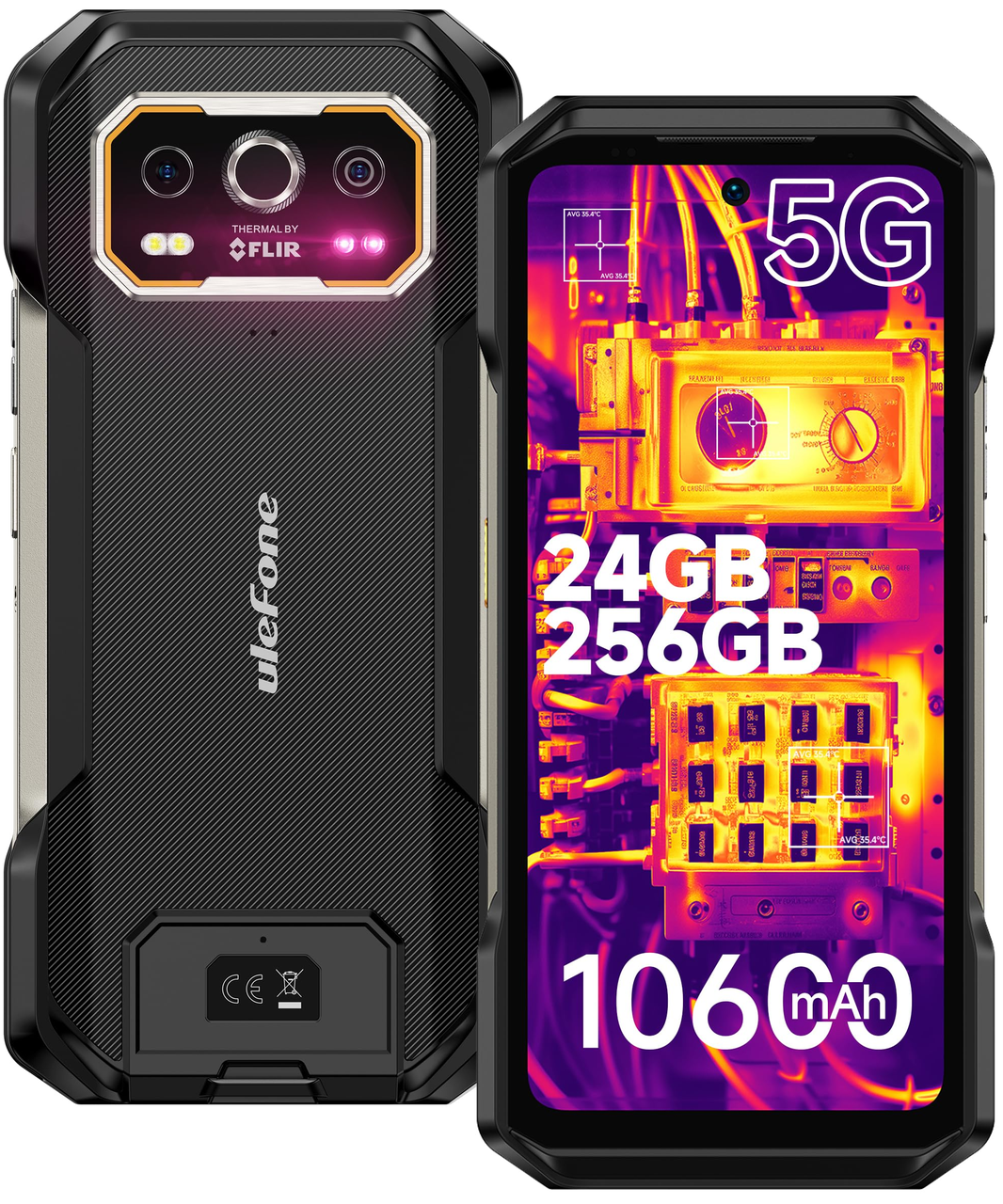 Захищений смартфон Ulefone Armor 27T Pro 5G 12/256Gb Dimensity 6300 Тепловізор