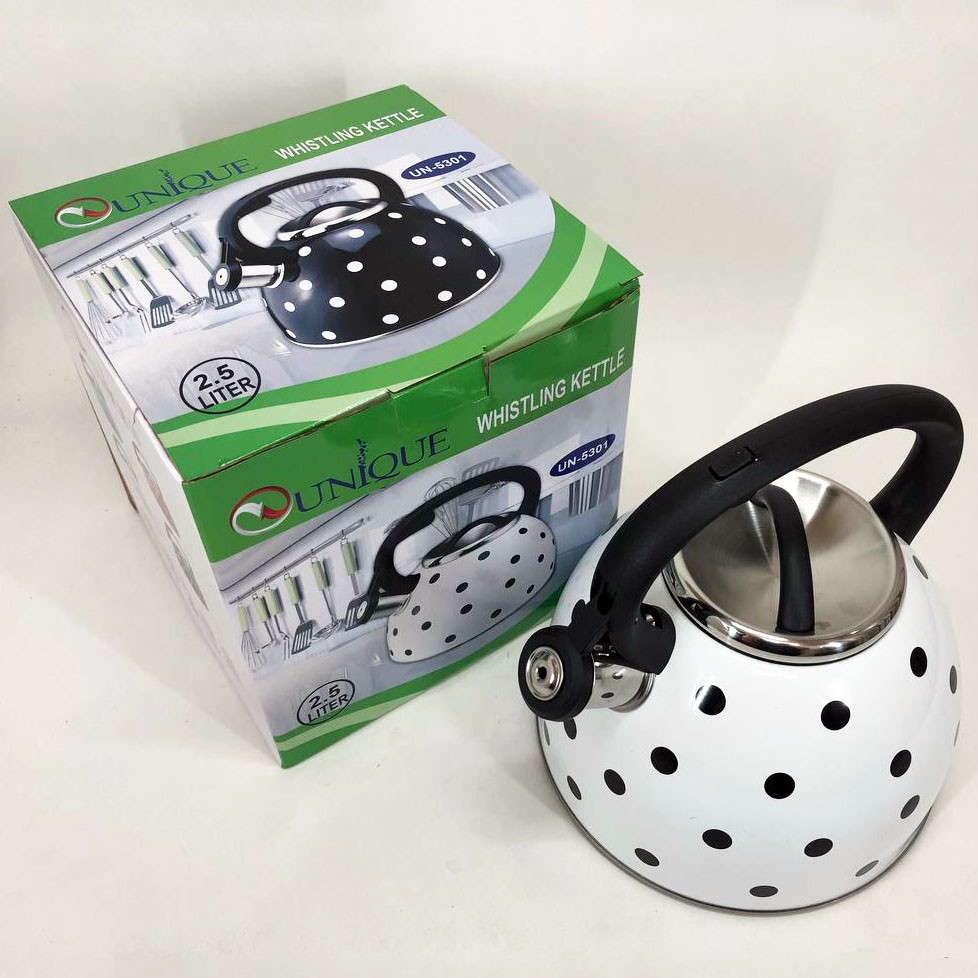Чайник металевий газовий Unique UN-5301 2.5 л, Маленький чайник для газової плити, Чайник для плити BH-610 3 л