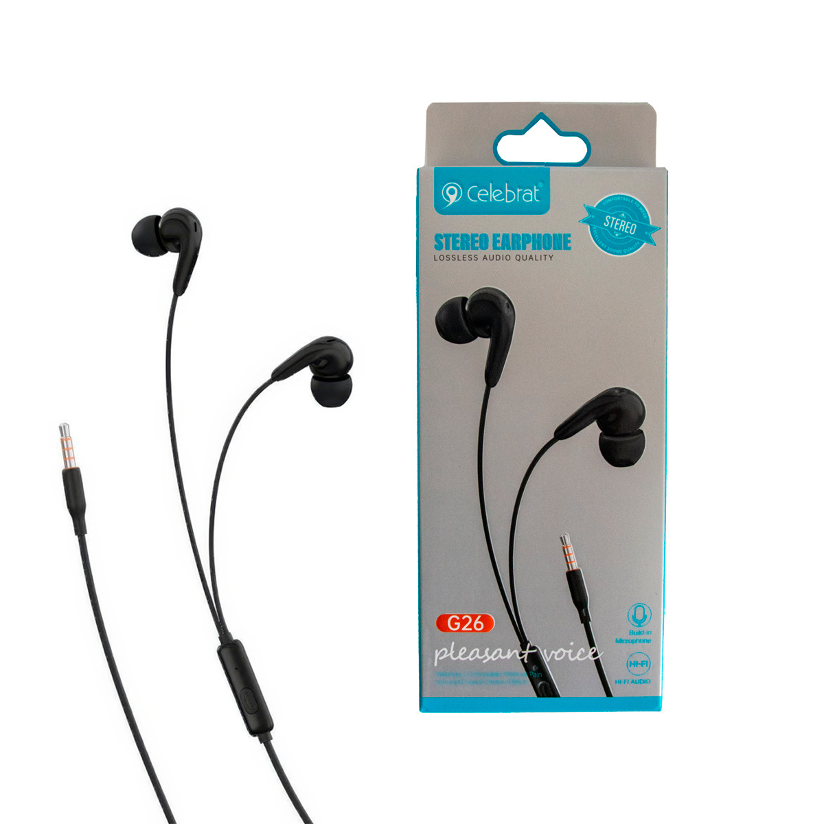 Дротові навушники для телефону MDR G26 Celebrat Чорні, вакуумні навушники з мікрофоном вкладиші