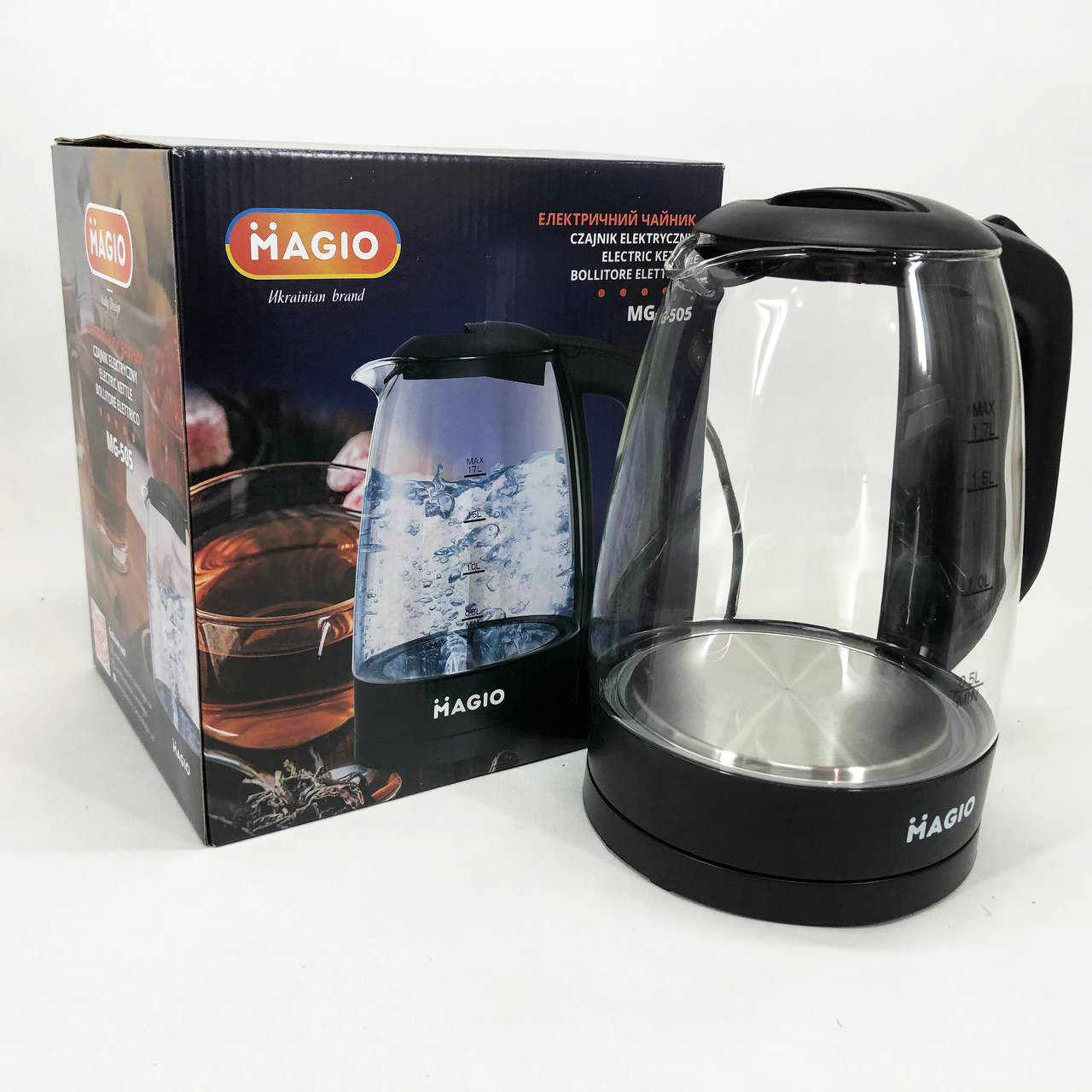 Тихий побутовий чайник Magio MG-505, Скляні електричні чайники з підсвічуванням, RW-927 Електрочайник чудовий