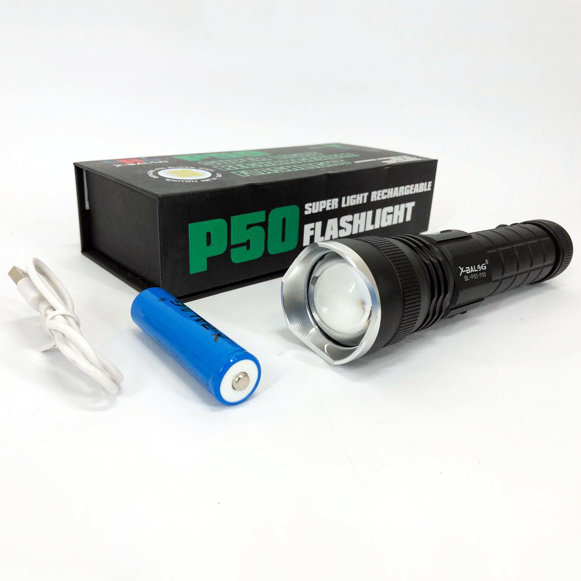 Ліхтар для використання в темряві Bailong BL-P03-P50, Потужний ліхтарик для будинку HK-811 із зарядкою
