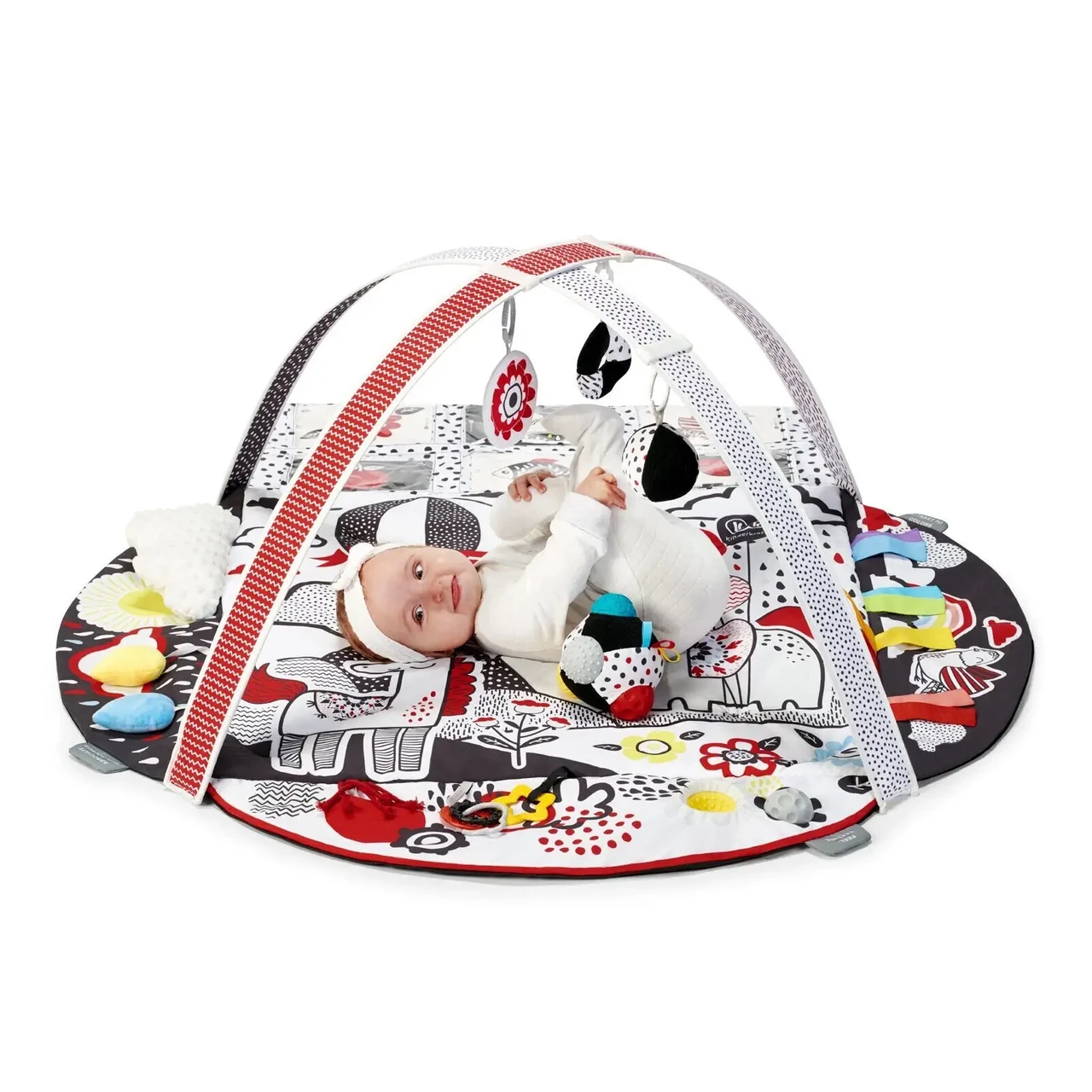Килимок розвиваючий ігровий Kinderkraft 4SMART (м'ячики, стрічки, елементи, що шелестіть, картки, дзеркало)