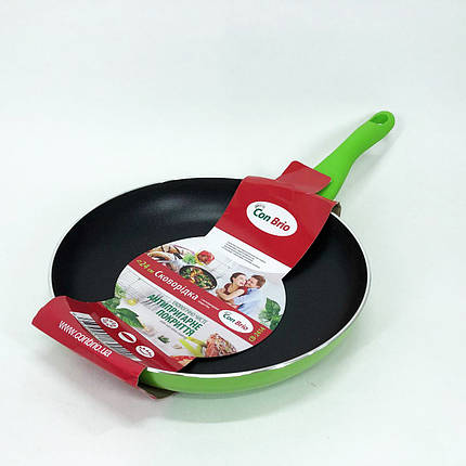 Зручна у використанні сковорідка Con Brio СВ-2414 24 см, Сковорода з AT-713 бакелітовим покриттям, фото 1