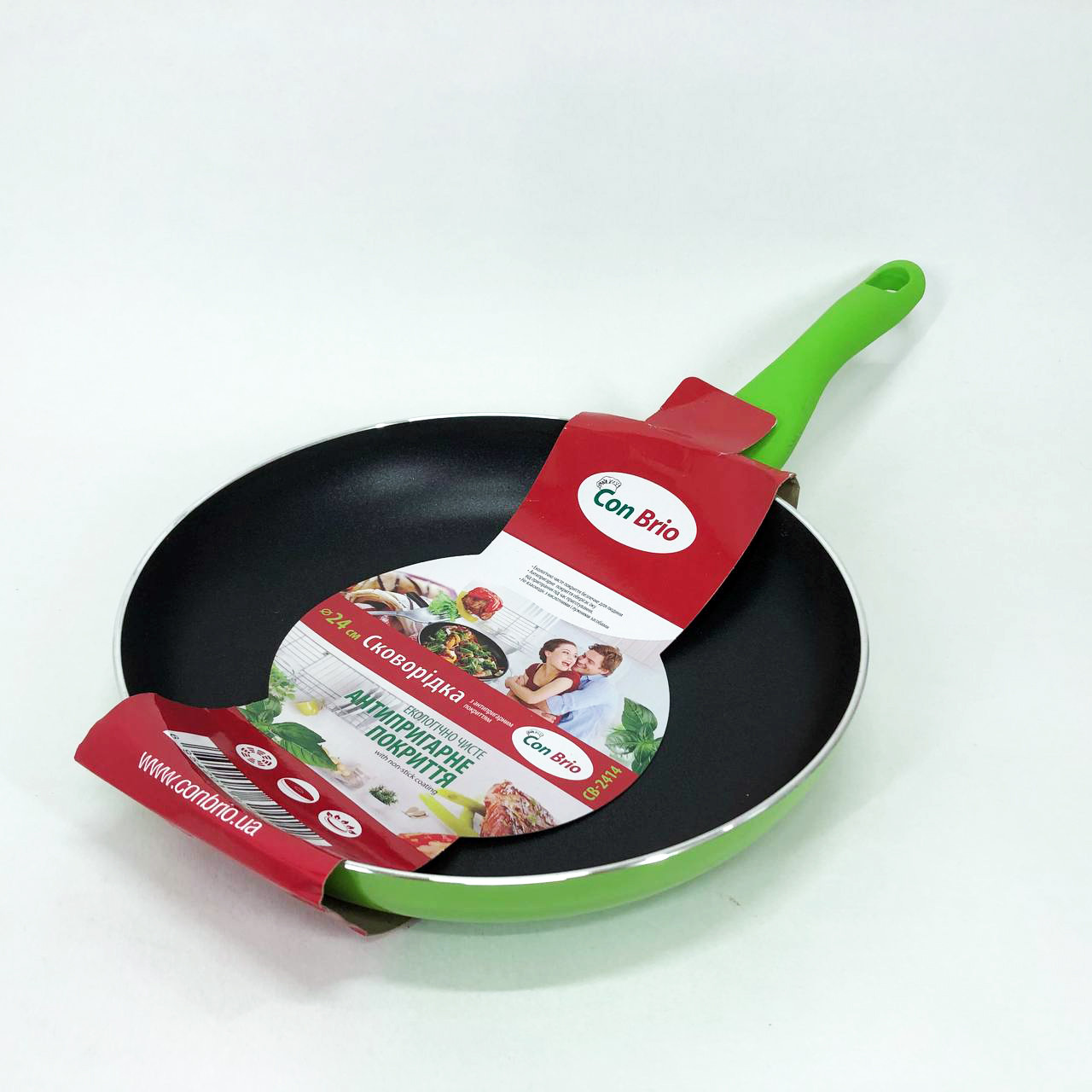 Зручна у використанні сковорідка Con Brio СВ-2414 24 см, Сковорода з AT-713 бакелітовим покриттям