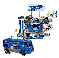Ігровий набір 2 в 1 Іграшкова вантажівка Трек для машинок Поліція 46 деталей