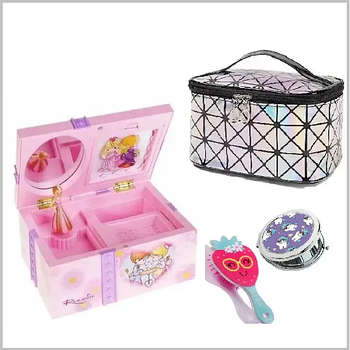 Косметички, скриньки, гребінці та дзеркала