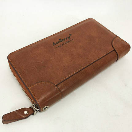 Подарунок для чоловіка шкіряний гаманець Baellerry leather brown, Гаманець з відділами CM-801 для карток, фото 1