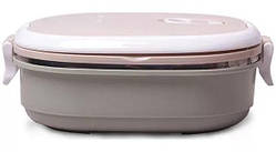 Ланч-бокс Kamille Food Box 700мл, 20х14.5х7.5см, бежевий з оливковим
