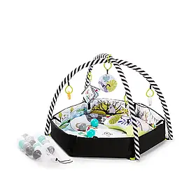 Килимок манеж розвиваючий ігровий Kinderkraft Smartplay (дуга з іграшками, подушка, м'ячики)