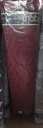 Бордова тканина однотонна з геометричним принтом 220 см для постільної білизни Бязь Gold Lux, рулон 50 м, Пакистан, фото 2