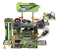 Ігровий набір 2 в 1 Іграшкова вантажівка Трек для машинок Військова база 46 деталей
