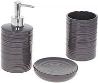 Набір аксесуарів Bright для ванної кімнати 3 предмети "Графіт" кераміка