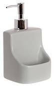 Дозатор для миючого засобу "Grey" 400мл, 9.8х9.5х18см з підставкою для губки, сірий