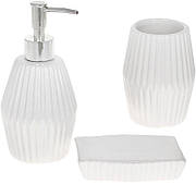 Набір аксесуарів Bright для ванної кімнати 3 предмети "Білий Промінь" кераміка