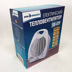 Портативний обігрівач вентилятора для гарячого обігріву Sea Breeze SB-039 2000 Вт, WI-435 Електрична дуйка