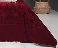 Велюрове простирадло Belizza "Hanzade Bordo" 200х220см