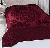 Велюрове простирадло Belizza "Odessa Bordo" 200х220см