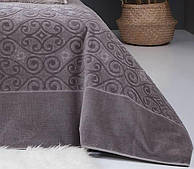 Велюрове простирадло Belizza "Hanzade Gri" 200х220см
