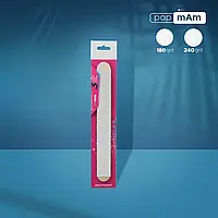 Пилка для нігтів двустороння papmAm Mix на дерев'яній основі, 180/240 грит (3 шт)